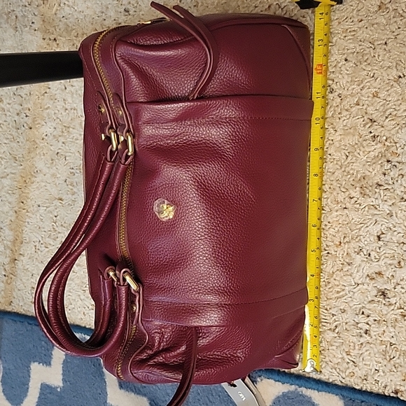 Ora Delphine NWT Maroon Leather Satchel Bag - Picture 9 of 10